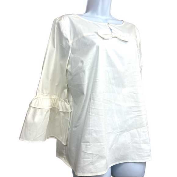 SzLP Talbots White 3/4 Sleeve with Bow Blouse NWT - Picture 3 of 6